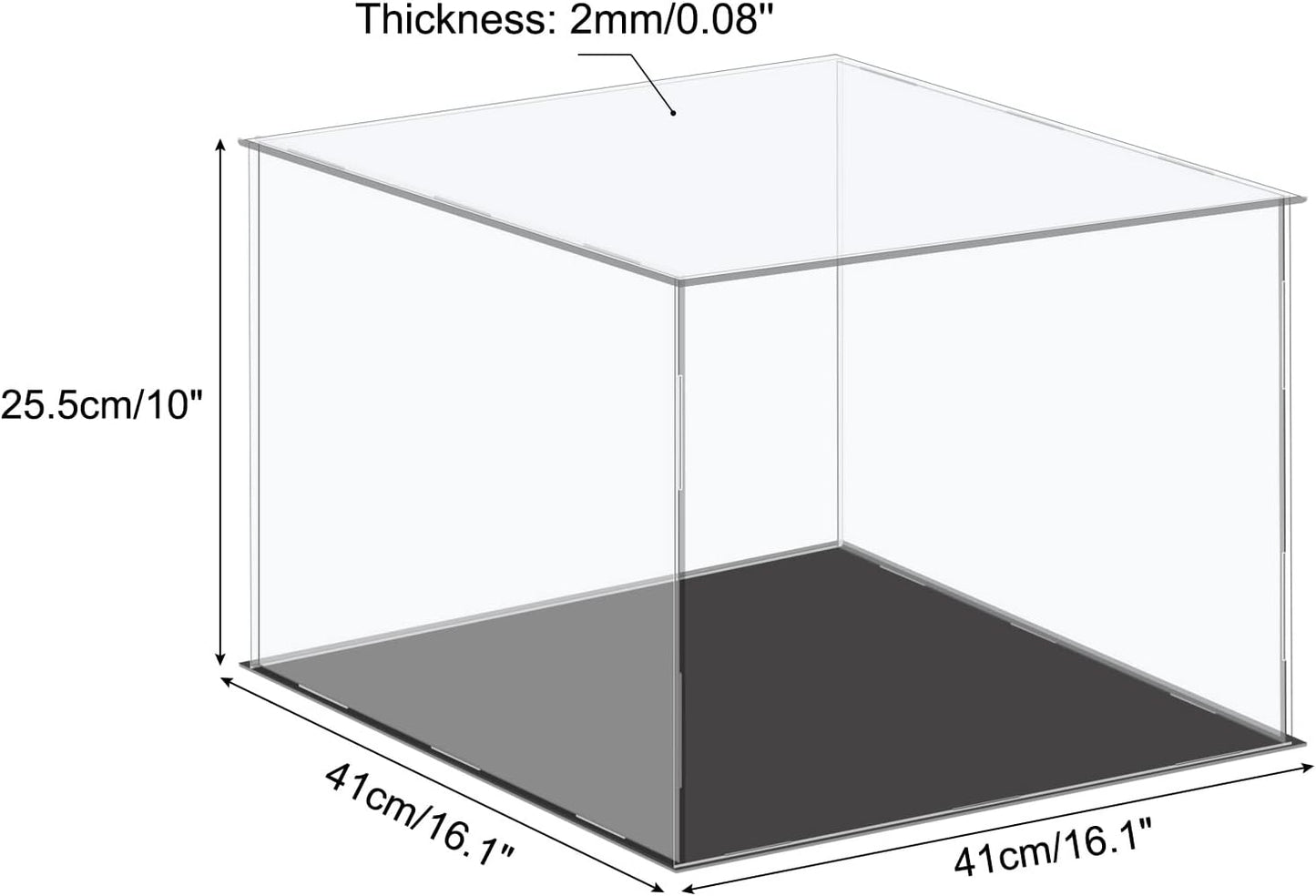 Acrylic Display Case Plastic Box Cube Storage Box Clear Small Assemble Dustproof Showcase 14.1x4.3x4.1 Inch for Collectibles Items