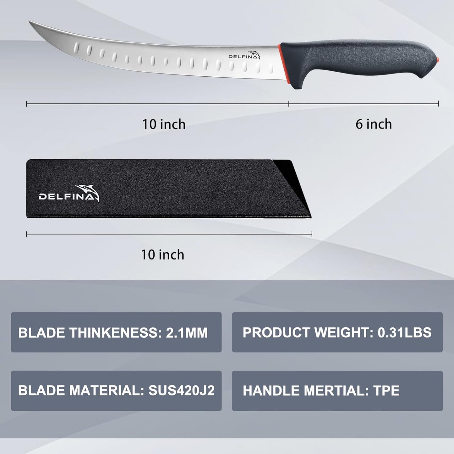 Butcher Knife Set for Meat Cutting, German Steel | German steel blades,For skinning, boning, trimming,Non-slip soft grip Includes sharpener rod,Rust-resistant & durable.