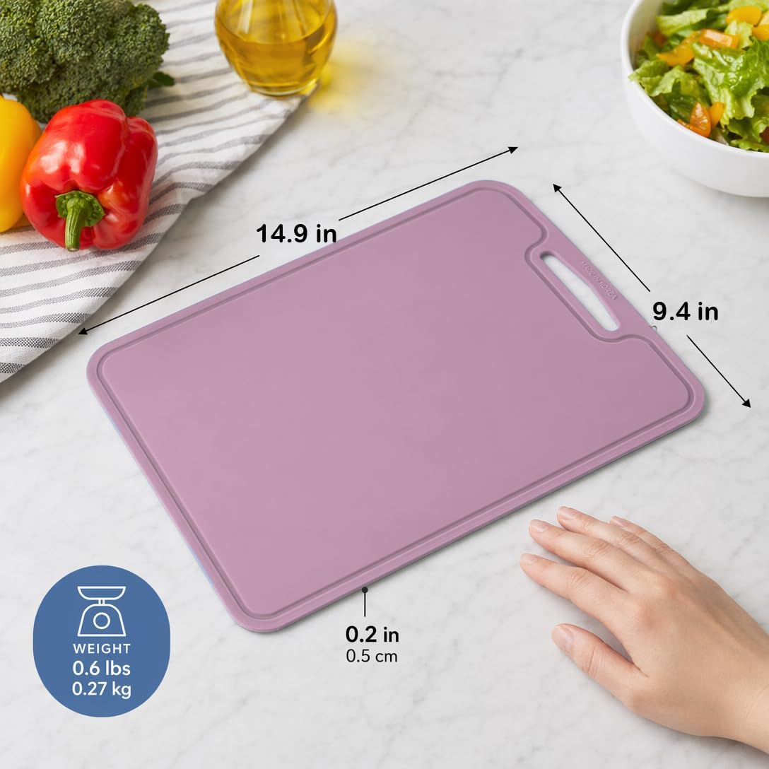 Silicone Cutting Board, 11.8 x 9 In, BPA-Free Flexible Chopping Mat(Blue)
