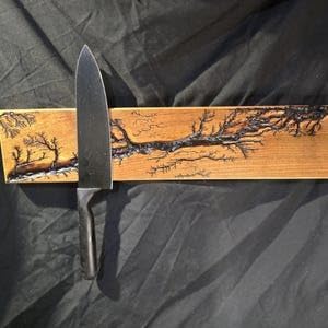 Fractal Burnt Cherry Magnetic Knife Holder