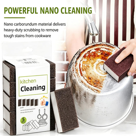 5 Pack Magic Emery Cleaning Sponge, 2026 New Rust Removing Magic Emery Sponge, Multi-Functional Eraser for Kitchen, Bathroom, Sink, Floor & Home Cleaning (5pcs)