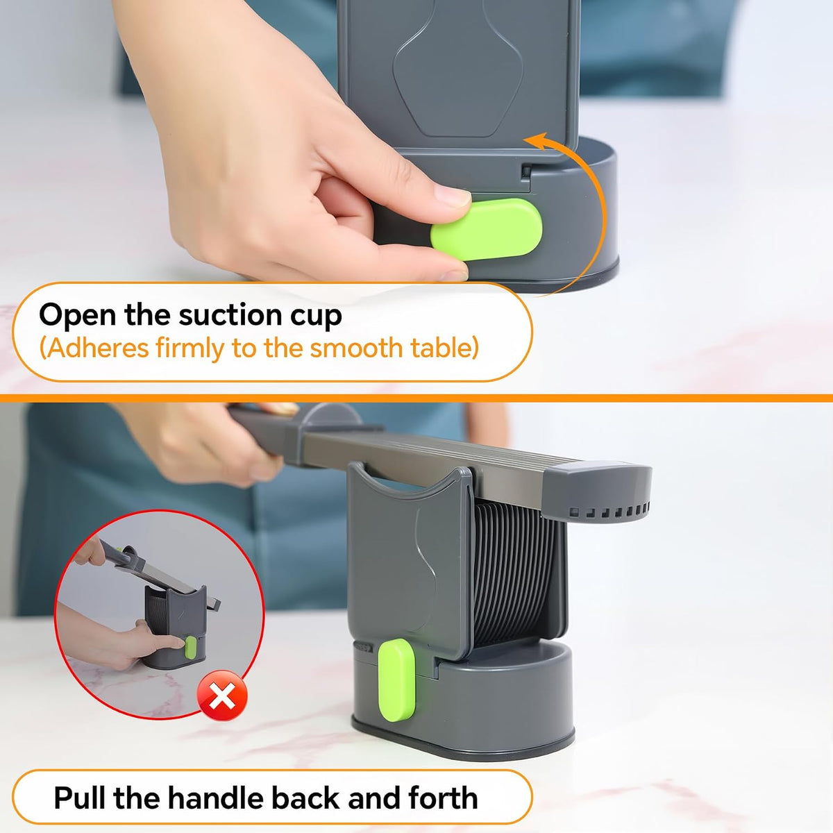 Fresh meat slicer Thickness adjustable 2 or 4 mm 17 blades can cut 18 slices of meat Manual meat slicer Beef Pork Lamb slicer for home cooking BBQ hotpot Quick slicing shredding dicing (gray)