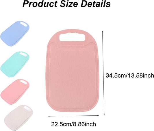 4 Pack Small Cutting Board for Kitchen Wheat Straw Plastic Cute Mini Kids Cutting Boards Fruit Mats