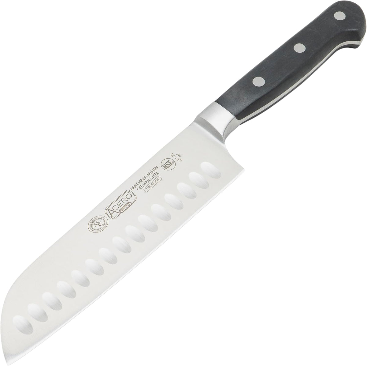 7" Silver SofTek Santoku Knife