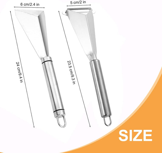 Fruit Carving Knife, 2 Pack Fruit Cutter, Stainless Steel Vegetable Carving Tools, Triangular Shape DIY Carving Knives for Home Kitchen Platter Tray Decoration(Silver)