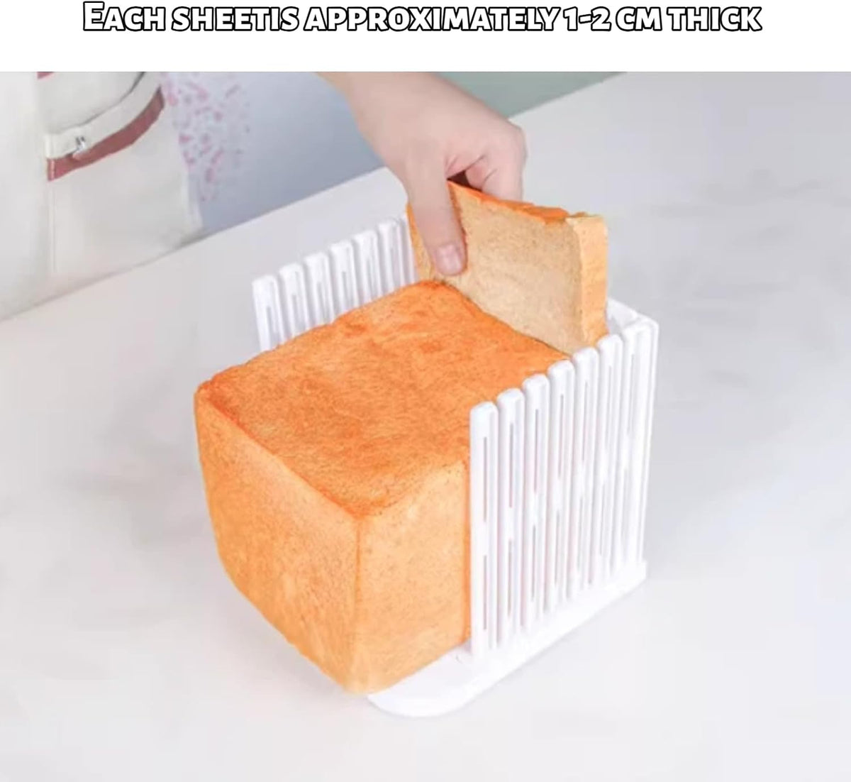 Bread Slicer for Homemade Breads, Toast Slicer, Adjustable Thickness Slicing Guide, Foldable Portable Bread Cutter Suitability for Homemade Breads, Bagels, Loafs, Cakes - Kitchen Baking Tool