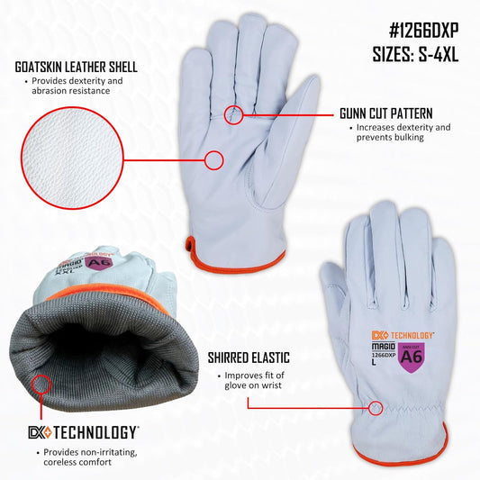 MAGID CutMaster ANSI A6 Cut Resistant Leather Gloves