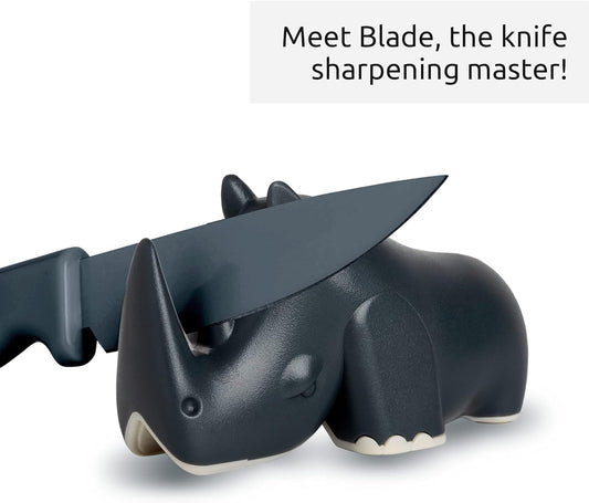 Blade Knife Sharpener - Keep Knife Sharper with the Best Knife Sharpener - Fun Kitchen Gadgets BPA-free & Dishwasher-Safe Kitchen Knife Sharpener - Compact