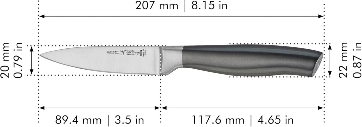 Graphite Razor-Sharp 3.5-inch Paring Knife, German Engineered Informed by 100+ Years of Mastery