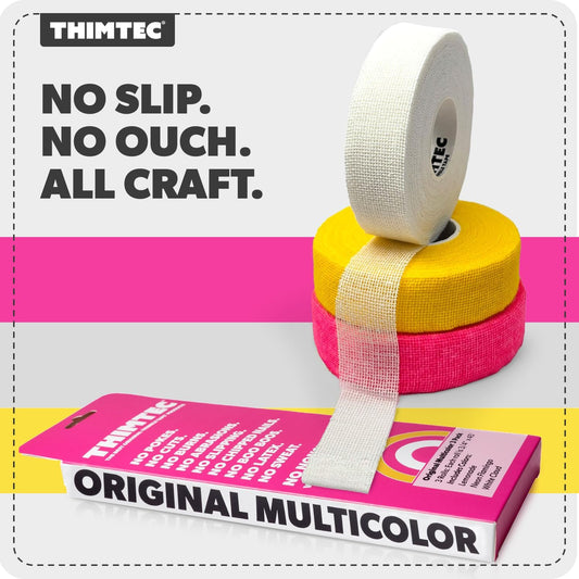 The Original Thimble Tape for Hand Sewing - Fully Adjustable Nail & Finger Protector - A Smarter Alternative to Classic Knitting Thimbles - Multicolor, 3-Pack