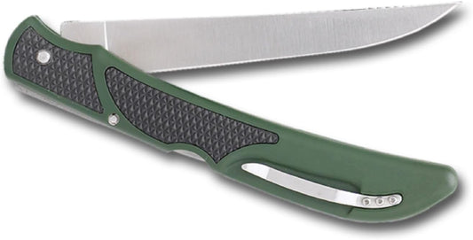 Fish & Bone - Folding Fillet Knife with 5.0" 440A Stainless Steel Blade for Fish and Processing Big Game - Pocket Clip
