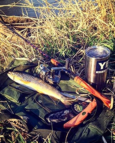 Fish & Bone - Folding Fillet Knife with 5.0" 440A Stainless Steel Blade for Fish and Processing Big Game - Pocket Clip