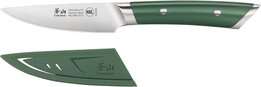Cangshan HELENA Series German Steel Forged 3.5" Paring Knife with Sheath (Green)