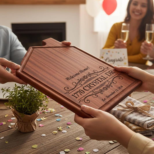 Personalized Home Cutting Board – Custom Engraved Charcuterie Board – Christmas or Housewarming Gift for Couples, Friends, or New Homeowners – Premium Hardwood, Handcrafted in USA 002