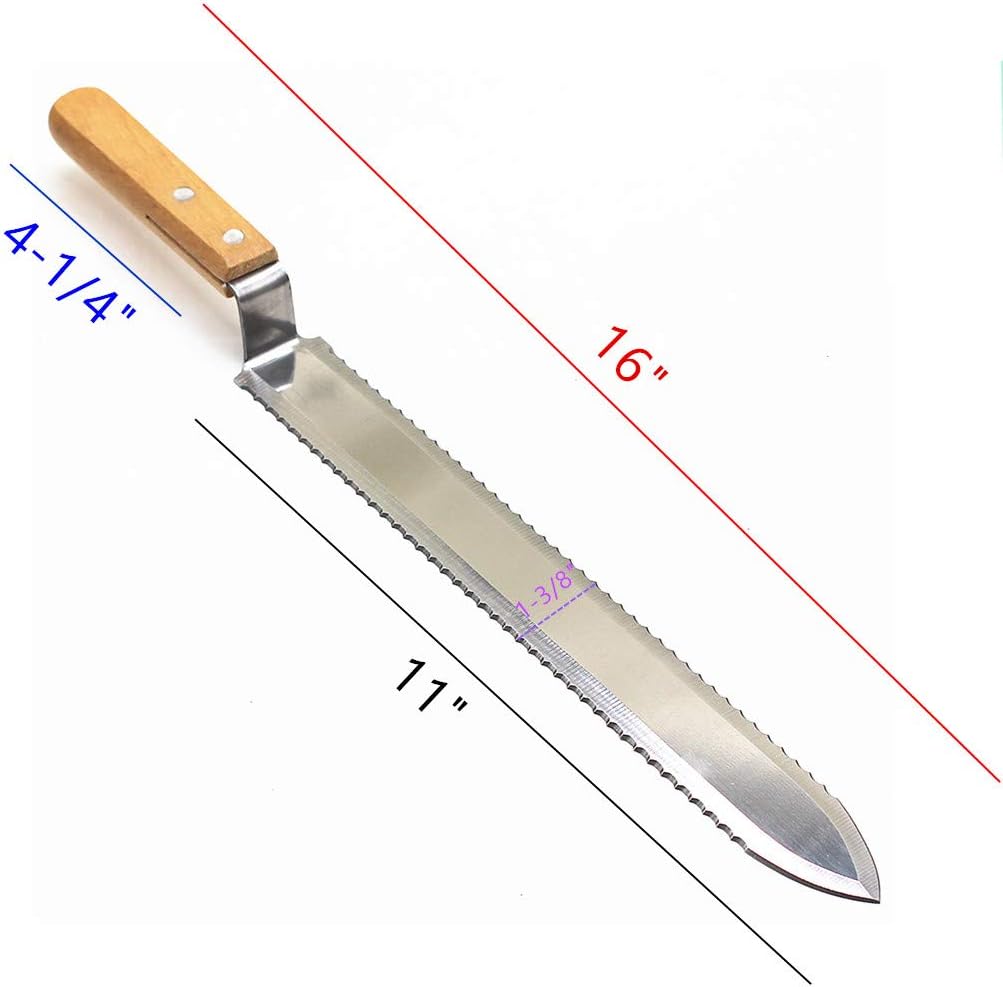 Stainless Steel Serrated Uncapping Knife Beekeeping Tool | Uncapping Knife with Wooden Handle Bee Hive Hand Tool For Beekeeper