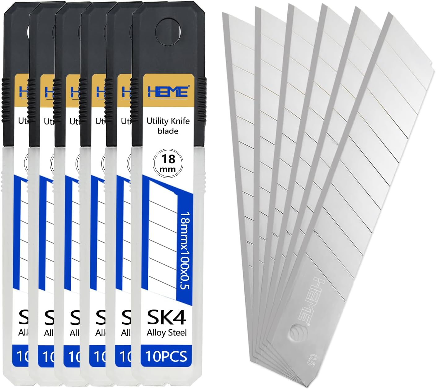 Tools 20Pcs 25mm Utility Knife Replacement Blades Snap off 60 Degree,Blades for Utility Knife and 25mm Box Cutter - Razor Sharp SK4 Steel
