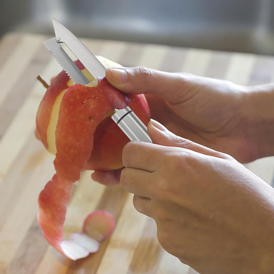Multifunctional Stainless Steel Peeler Knife for Nopal Pineapple Fruit Vegetable Preparation Zero Snag Kitchen Tool with Bottle Opener Fish Scale Scraper