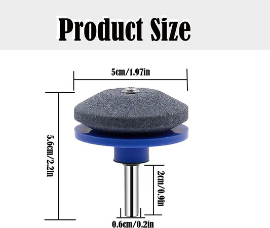 Lawnmower Dull Blade Sharpener, 3 Pcs Mower Sharpening Stone Wheel Kit, Universal Garden Tool Grindstone and Knife Edge Whetstone for Any Power Hand Drills