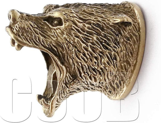 Knife Finger Guard Bolster Pommel - Custom Knives Making GRIZZLY BEAR | DIY Hand-Casted Metal Hunting Knives Supplies Accessoriess. Made in Solid Bronze. Powered