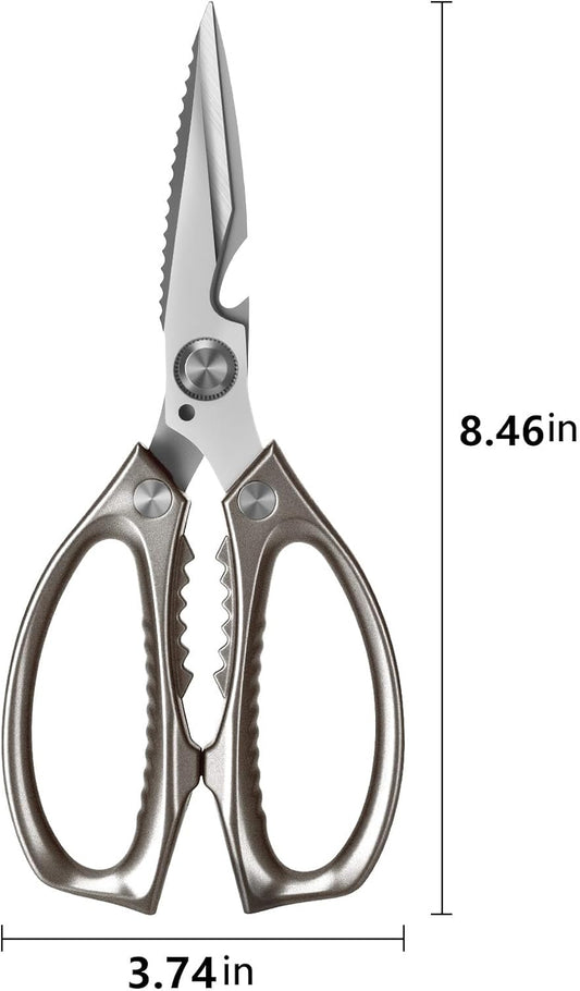 Kitchen Scissors, All Purpose,Ultra Sharp Meat Scissors,Heavy Duty Cooking Scissor,Dishwash Safe Stainless Steel Kitchen Shears for Food, Chicken Bones, Turkey