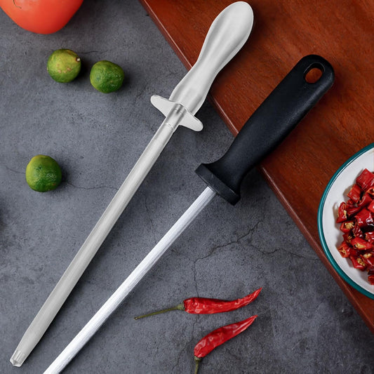 12.20 Inch Stainless Steel Handheld Cutter Sharpener Rod for Kitchen Knives Scissors and Household Tools Multifunctional Knife Honing Stick