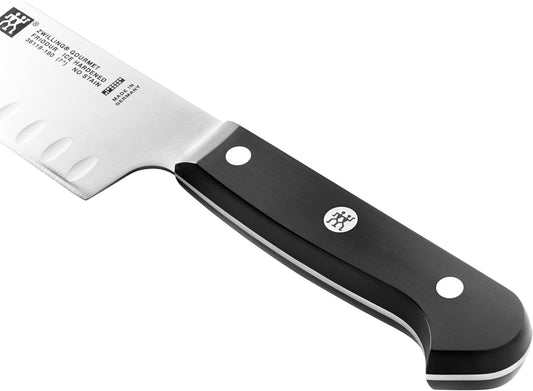 ZWILLING Gourmet 7-inch Razor-Sharp German Santoku Knife, Made in Company-Owned German Factory with Special Formula Steel perfected for almost 300 Years, Dishwasher Safe