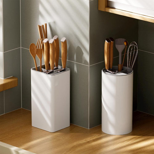 Universal Kitchen Knife Block Holder,Knife Stand Without Knives,Knife Counter-top Storage with Scissors-Slot,Space-Saving Knife Storage Organizer