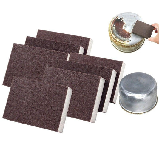 3Pcs Carborundum Sponge, Emery Sponge Brush Clean Eraser Scrub, Sponges for Removing Rust Cleaning Pots and Pans, Household Cleaning Tool, Brown