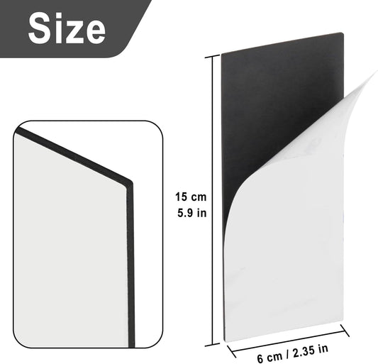 Magnetic Strips with Strong Adhesive Backing (5.9 x 2.35 inches) Magnetic Tape with Adhesive Backing Heavy Duty Magnet Strips for Refrigerator Whiteboard, Most Surface (150 x 60 x 2 mm, 2 pcs)