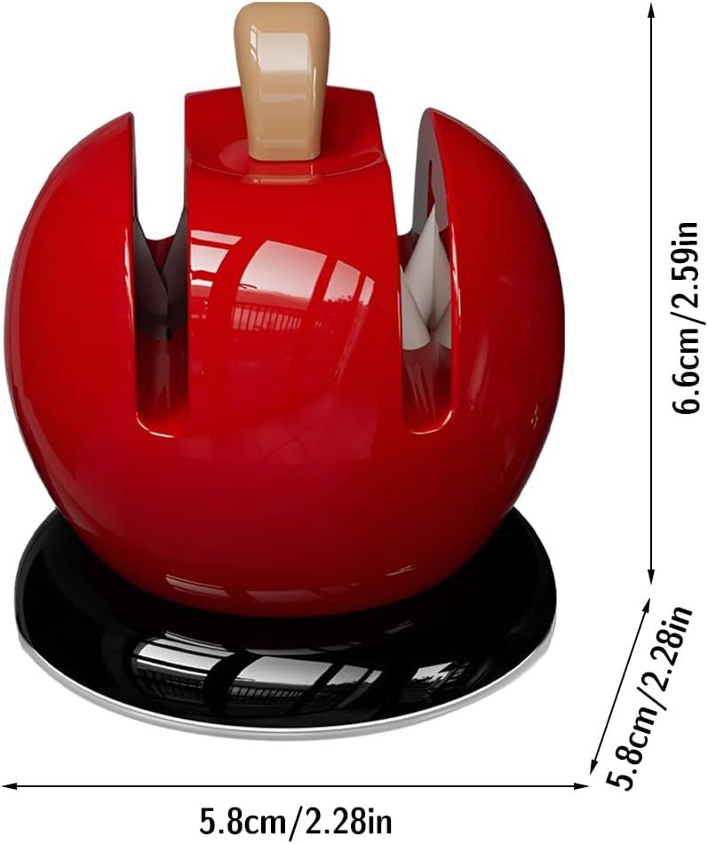 Apple Kitchen Knife Sharpener - Quick Pull Through Knife Sharpener with Suction Cup|Tungsten Carbide & Ceramic Blades (2-Stage)|Cute Kitchen Gadget,Gift for Mom