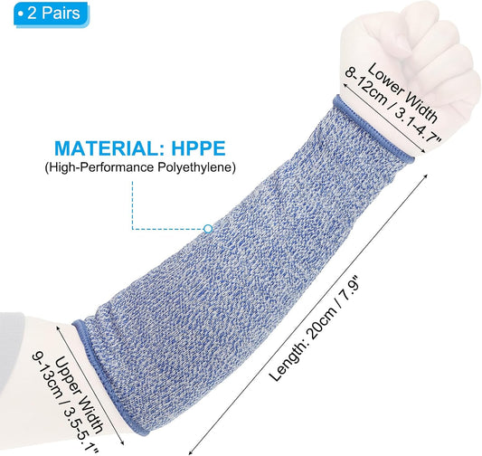 Cut Resistant Sleeve Arm Safety Protectors Sleeves Forearm Sleeve HPPE Level 5 Protection for Thin Skin and Bruising