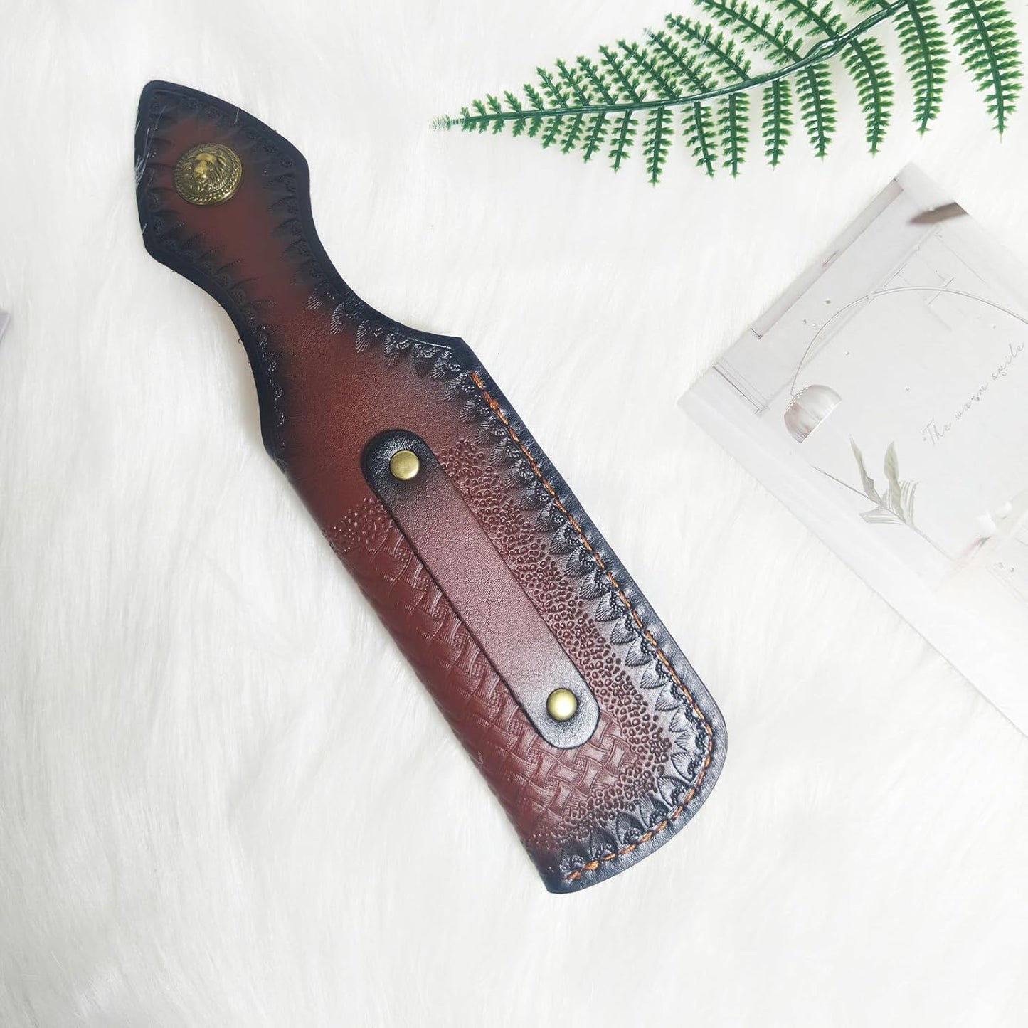 Folding Knife Sheath,2.3/6.3" Leather Pocket Knife Sheaths for Belt, Loop Portable Folding Knife Sheath for Camping Hunting Jungle Exploration