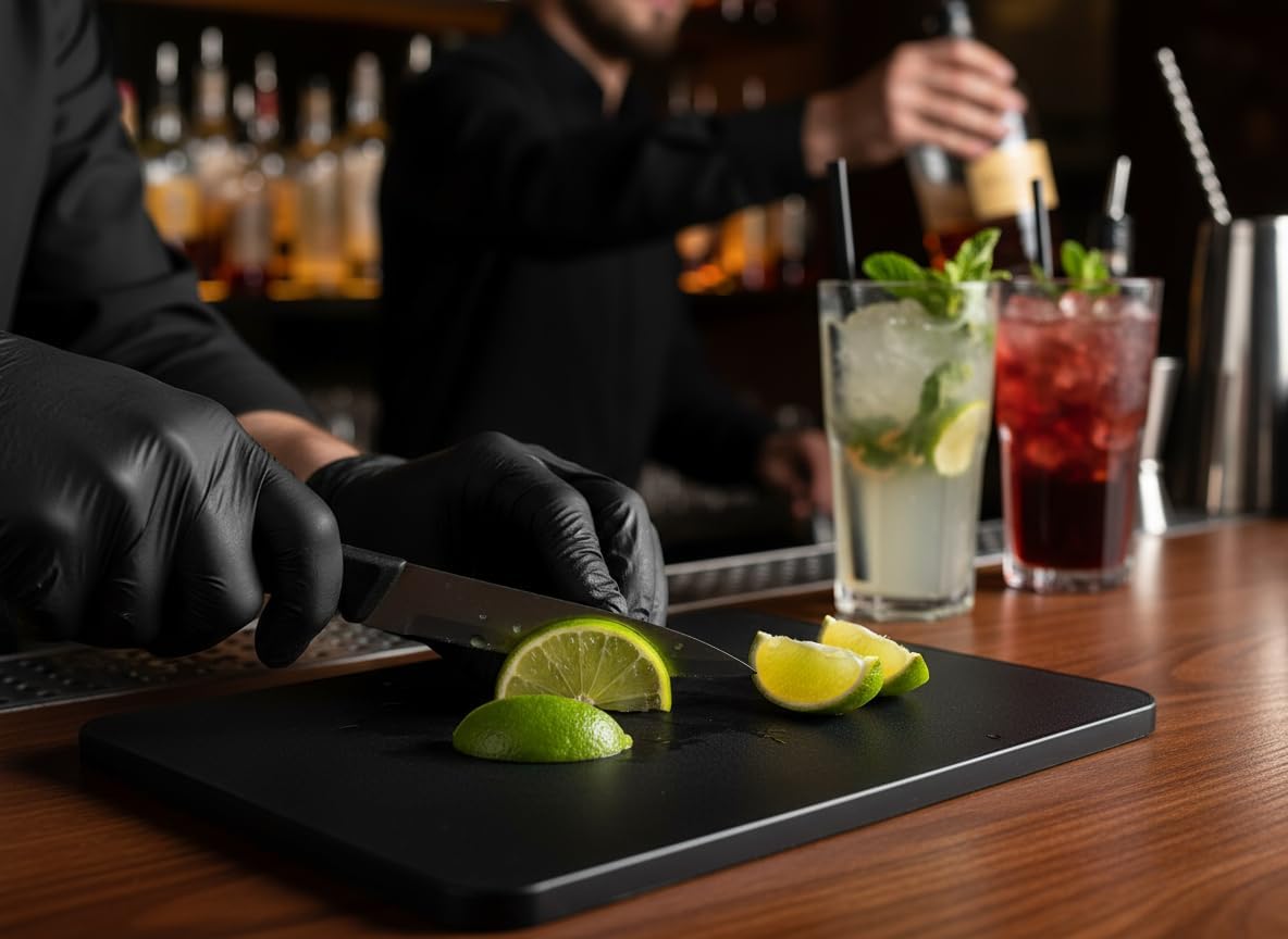10x6 Inch Small and Bar Board Set, Black Plastic - 3 Pack