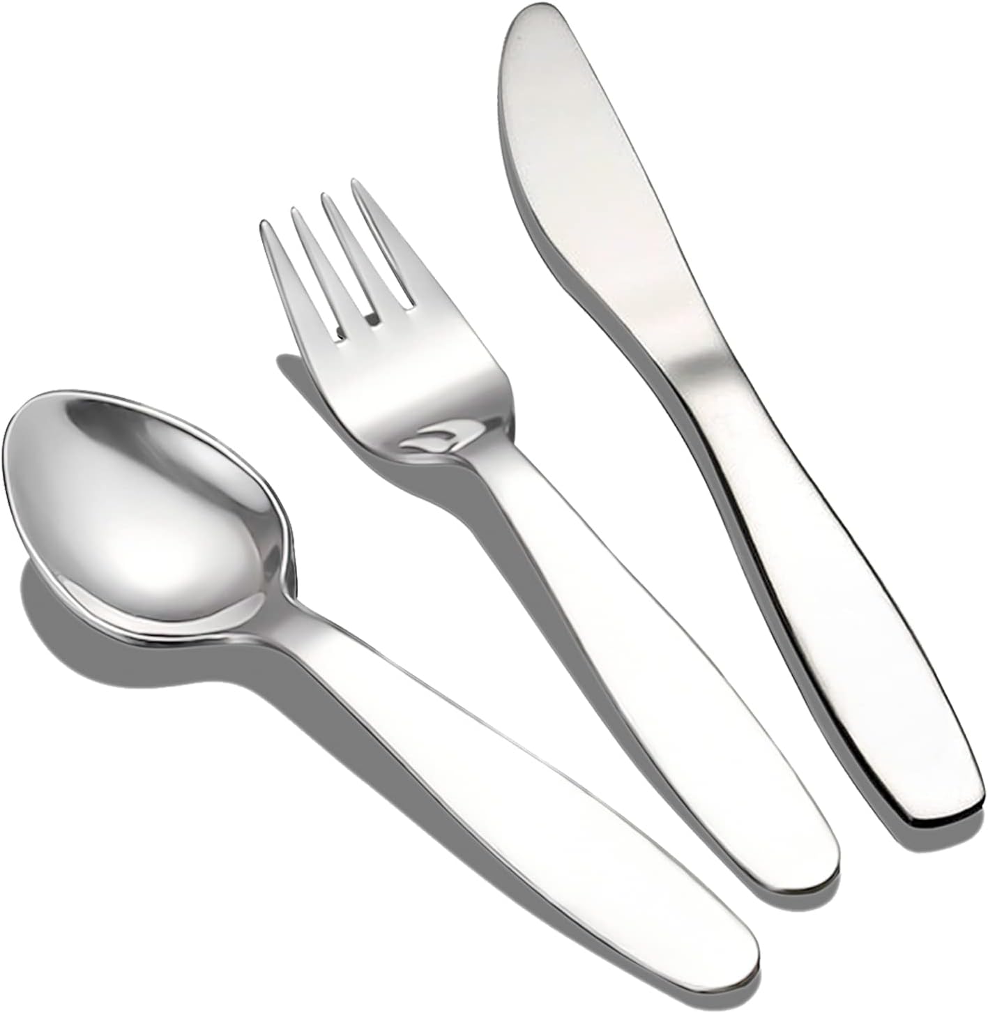 3 Pieces Children Fork Spoon Knife Set with Travel Case for Lunch Box, 18/8 Stainless Steel Kids Silverware Flatware Set Kids Utensil Set for Picnic (Fork Spoon Knife)