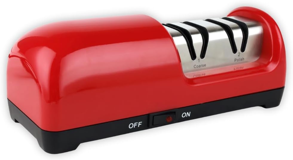 3-stage Professional Electric Knife Sharpener with 100-Percent Diamond Abrasives and Precision Angle Guides for Straight Edge