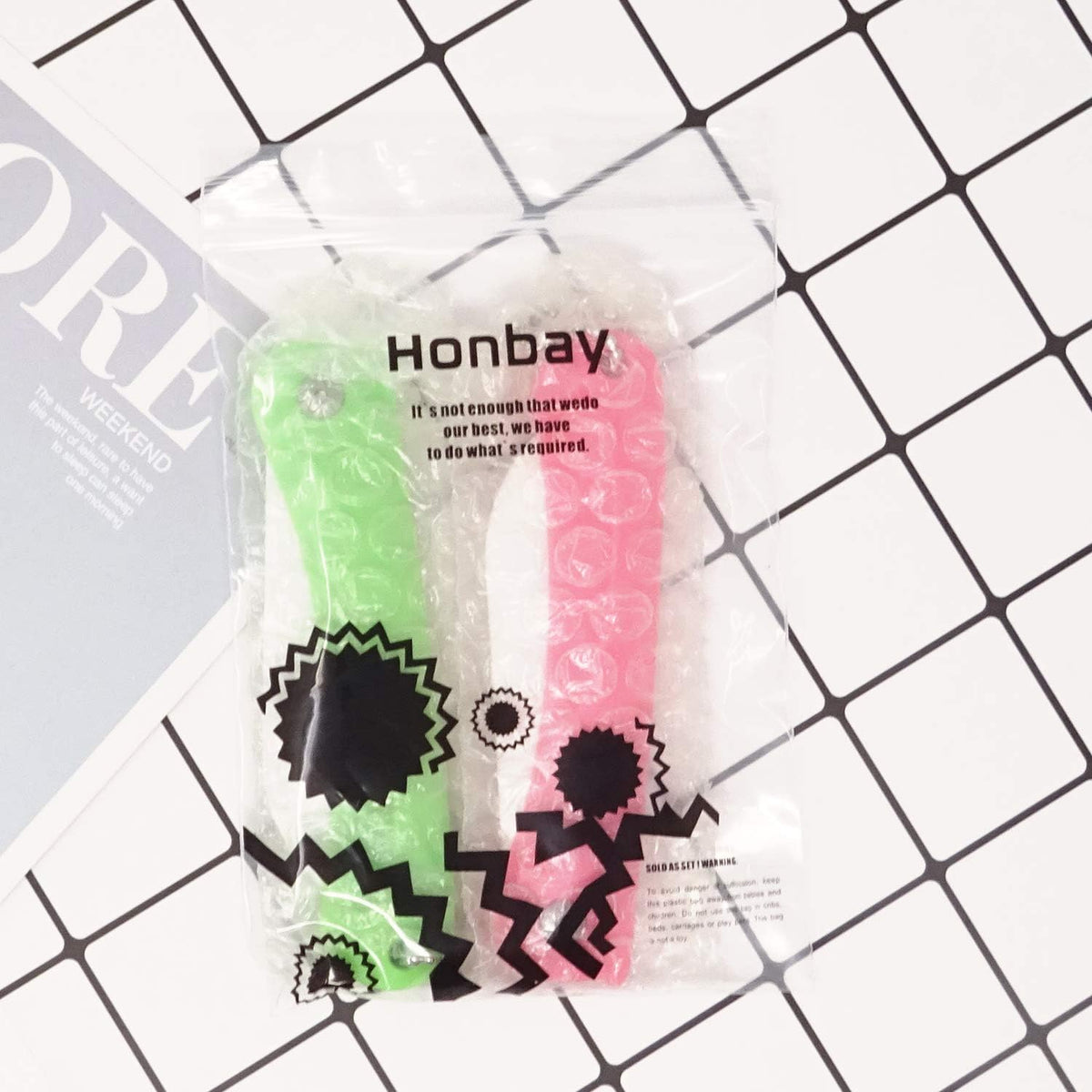 2PCS Ceramic Folding Knife Handy Fruit Knife for Home, Travel, Picnic, Camping, etc (Pink+Green)