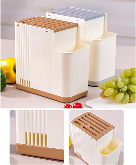 Compact Cutter Rack for Kitchen Storage with Vertical Design and Easy Surfaces Kitchen Storage Rack