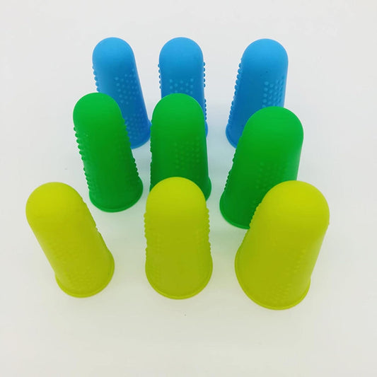 3X Finger Thumb Cots Silicone Cut Resistant for Sculpturing Non Slip Kitchen Tools for Gardening Fingertip Cover Finger Protector Sleeve, Green