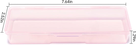 4Pcs Transparent Storage Boxes For Nail Tool Professional Pedicure Manicure Tools Set Plastic Nail Art Tool Box Storage Case Nail Supplies, Pink