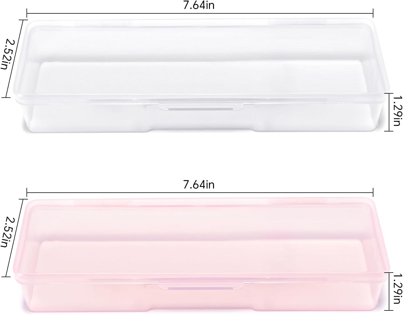 4Pcs Transparent Storage Boxes For Nail Tool Professional Pedicure Manicure Tools Set Plastic Nail Art Tool Box Storage Case Nail Supplies, Pink