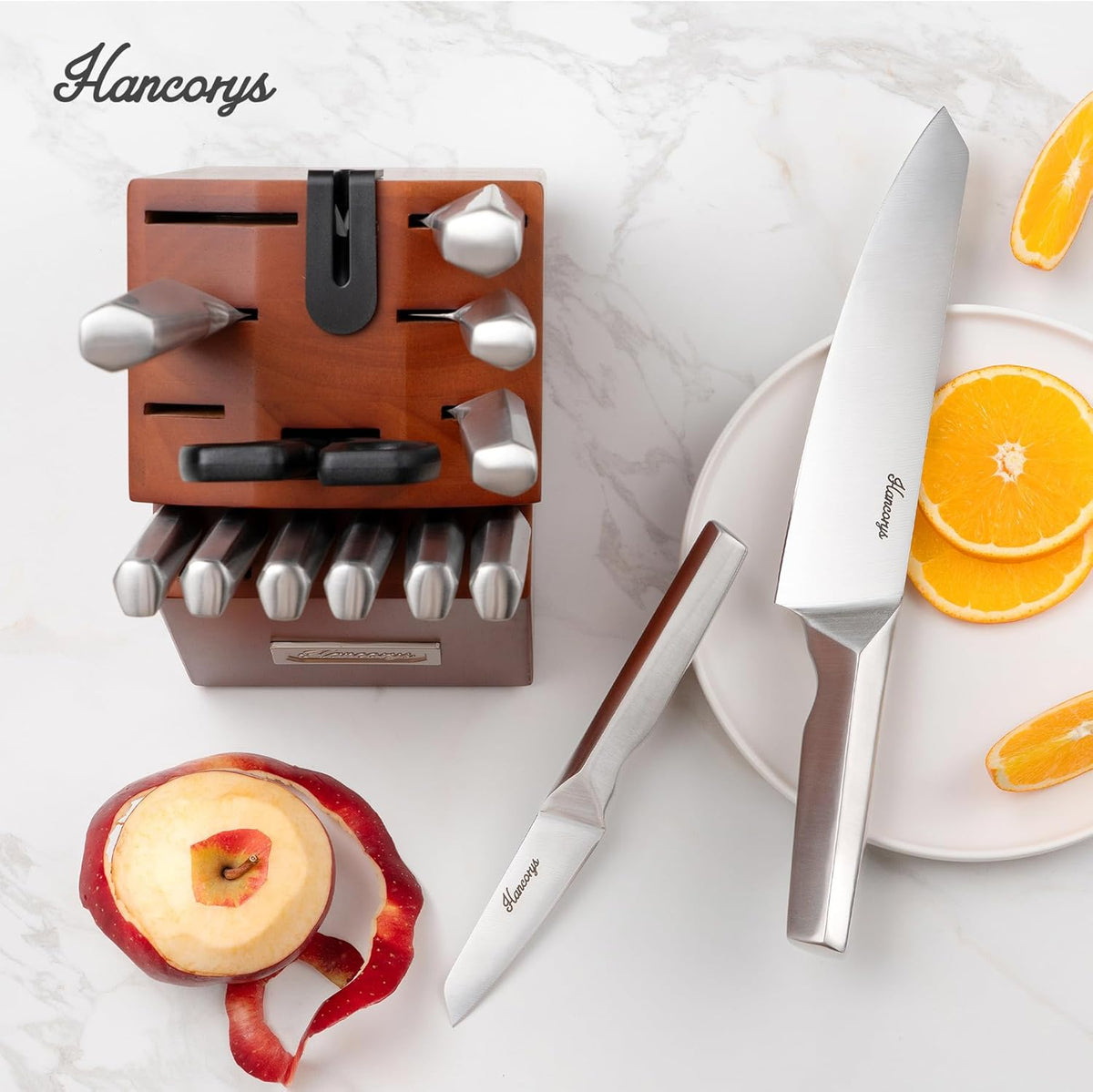 Kitchen Knife Set, 15PCS Knife Block Set with Built-in Sharpener | Japanese Stainless Steel Chef Knives Sets, Razor Sharp, Restaurant Grade, Anti-Rust, Dishwasher Safe, Elegant Box for Gift