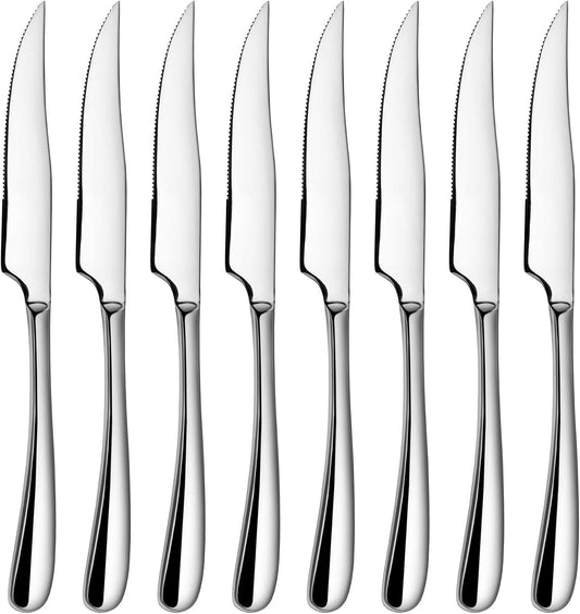 Cangshan 1027044 Rain II Series 8-Piece 420 Stainless Steel Forged Steak Knife Set in Bamboo Storage Chest