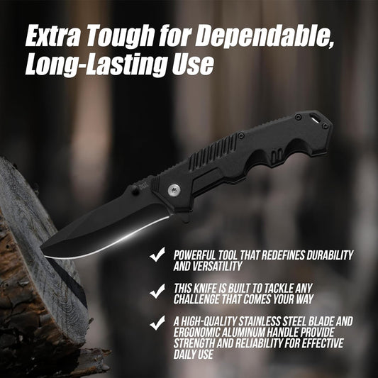 Pocket Folding Knife with Stainless Steel Point Lock Blade Knives and Lightweight Lockback Multi-Tool for Camping, Outdoor, Hunting,Survival and EDC