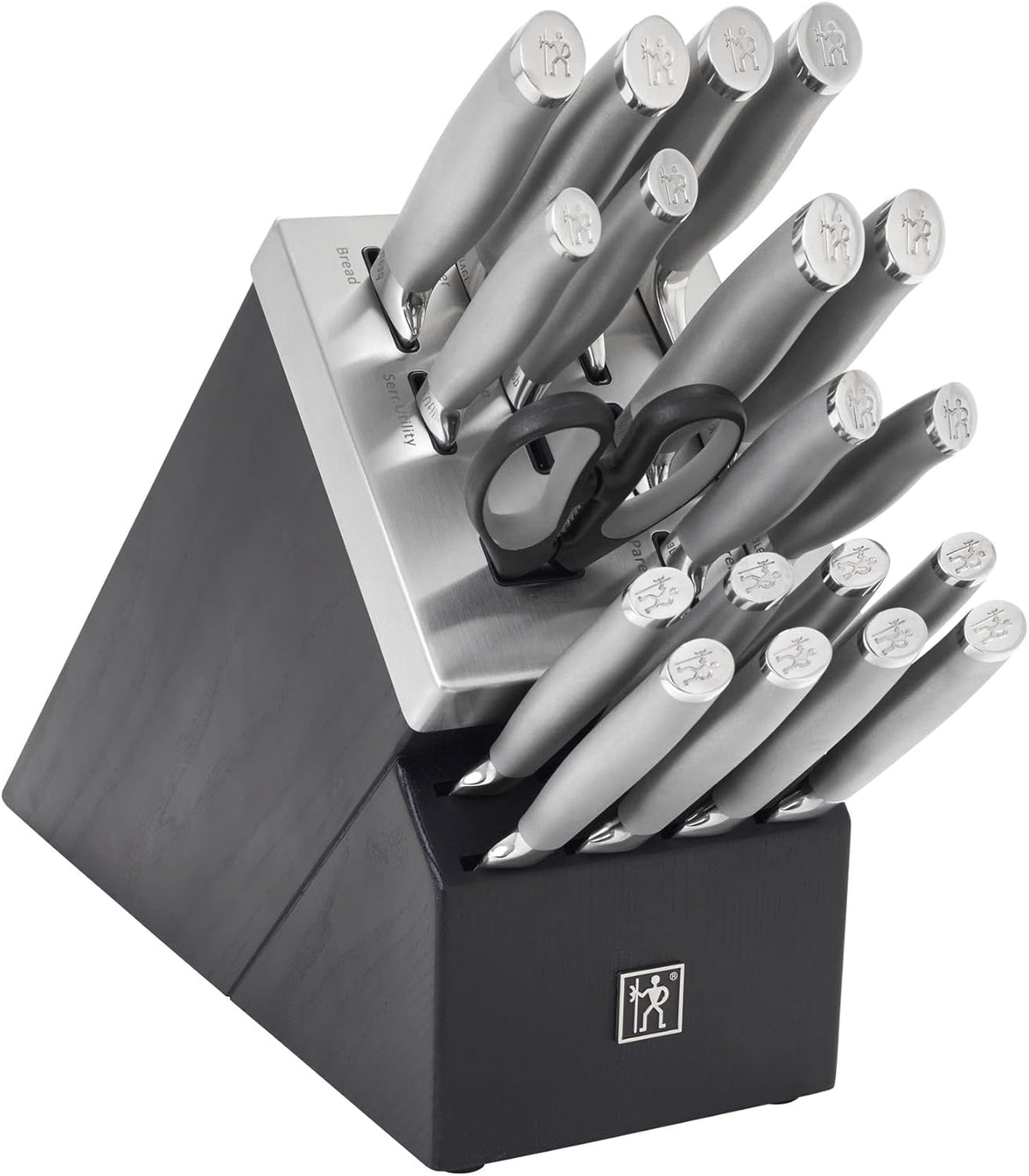 Modernist 14-pc Self-Sharpening Knife Block Set - Black
