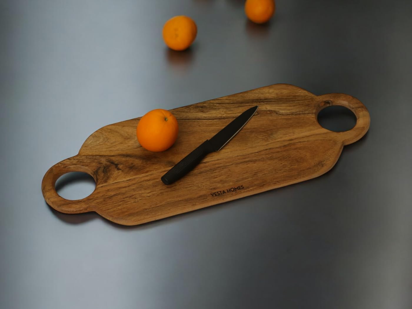 Wooden Round Chopping Board/Cutting Board/Serving Board, Plate for Pizza, Vegetables, Fruits and Cheese Acacia Wood 11.5 x 11.5 Inches Handcrafted Natural