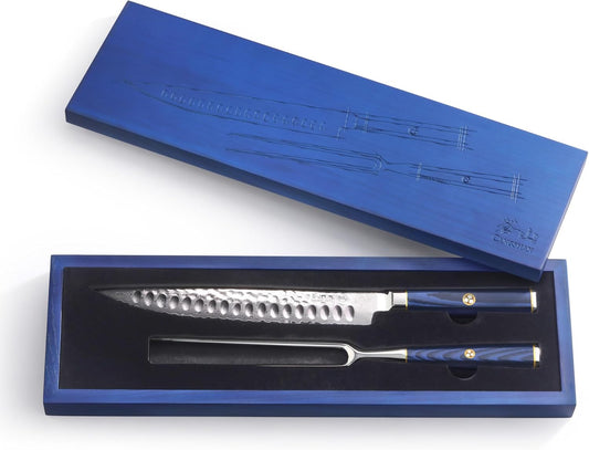 Cangshan KITA Series 2-Piece Carving Set With Ash Wood Box, High Carbon X-7 Damascus Steel, 501516 (2pc)