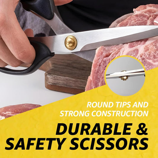 3T Stainless Blade Kitchen Scissors - 10.23in x 1Pack | Korean Barbecue Kalbi Rib Chicken Meat Cutting | Sharp Heavy Duty Multipurpose Kitchen Shears for Cutting Dishwasher Safe (GG130, Black)