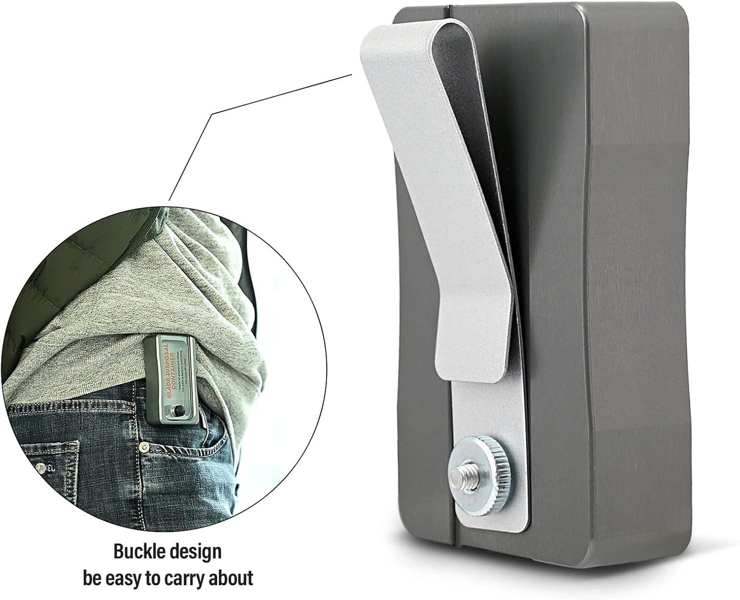 Portable Blade Snap Off Box Razor Disposal Container Storage Bank, Safety to Dispose of Most 9mm 18mm Utility Knife Blades, Aluminum Alloy Blades Breaker with Magnet and Clip