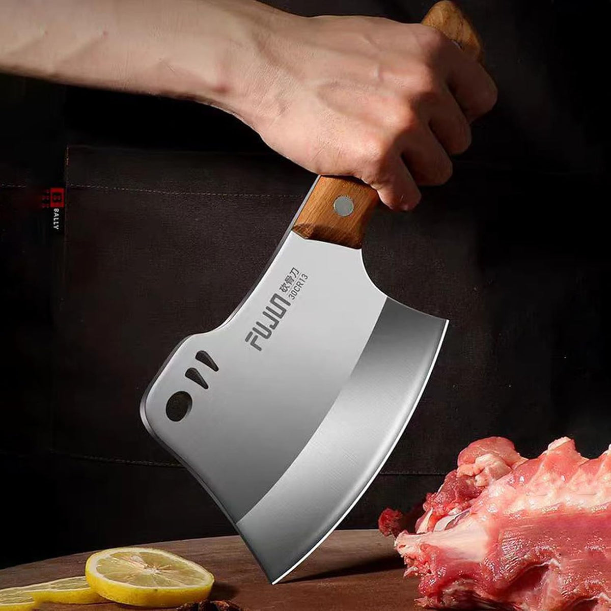 Meat Bone Cleaver Knife for Meat Cutting, Handmade Heavy Duty Butcher Axes, Hand Forged Full Tang Chopper for Home Kitchen Outdoor BBQ Camping Birthday Christmas Mother Father Gifts Idea Men