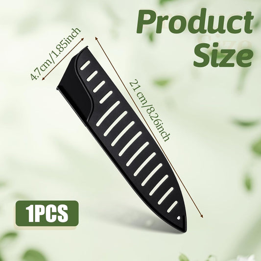 Knife Protector Sleeve 8 inch Plastic Safety Sheaths Black Kitchen Knife Protector Sleeve Safety Knives Covers Practical Protectors for Kitchen Knives